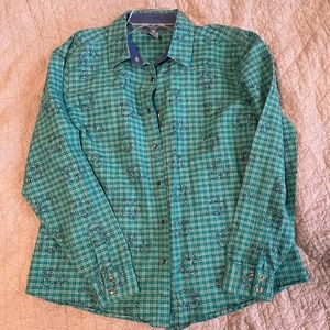 Vintage Western Button Up Wrangler Blues Shirt - Women's - Size L